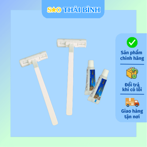 Dao cạo râu cán VUÔNG NHỰA TRẮNG - In logo bao bì giá tốt