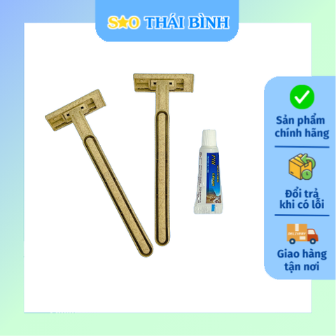 Dao cạo râu THÂN THIỆN CÁN VUÔNG dùng trong khách sạn - Nhận in logo