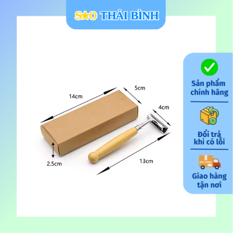 Dao cạo râu cán GỖ TRE dùng trong khách sạn cao cấp