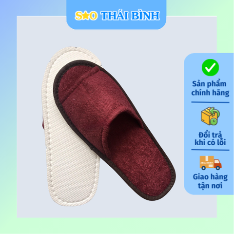 Dép khách sạn vải terry HỞ mũi dùng 1 lần - Nhận thêu logo
