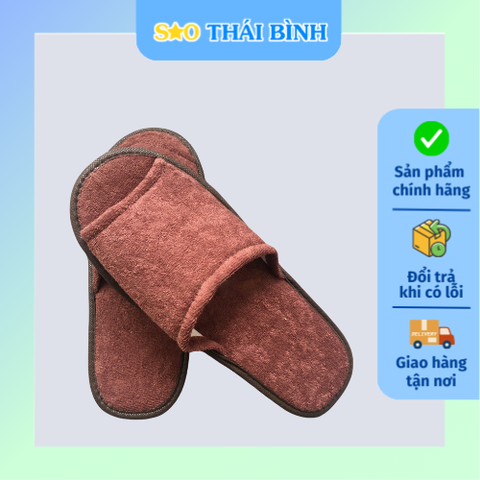 Dép khách sạn tricot HỞ mũi dùng 1 lần - Nhận thêu logo