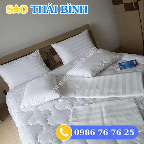 Ga trải giường khách sạn trắng cotton