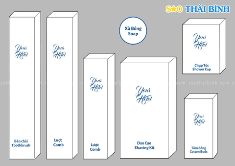 Bộ tiêu hao thân thiện - Amenities HỘP KRAFT TRẮNG in logo