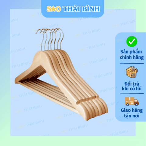 Móc treo quần áo GỖ cao cấp - Dùng cho khách sạn, Giá Tốt Nhất