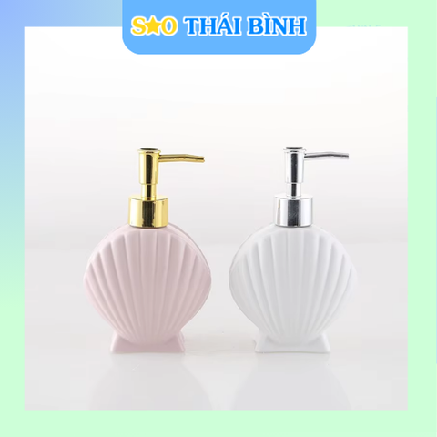 Bình đựng gốm CON SÒ đựng dầu gội sữa tắm - Nhận in logo