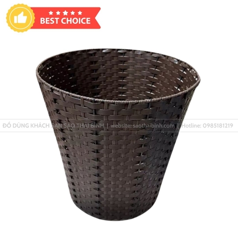 Sọt rác nhựa giả mây dùng cho văn phòng, gia đình, khách sạn