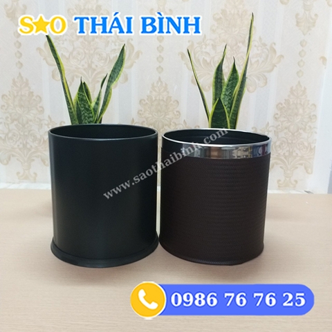 THÙNG RÁC VĂN PHÒNG BỌC DA HỌA TIẾT SANG TRỌNG