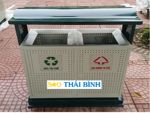 THÙNG RÁC 2 NGĂN NGOÀI TRỜI