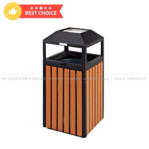 Thùng rác GỖ VUÔNG 30L cao cấp - Giá Tốt Nhất