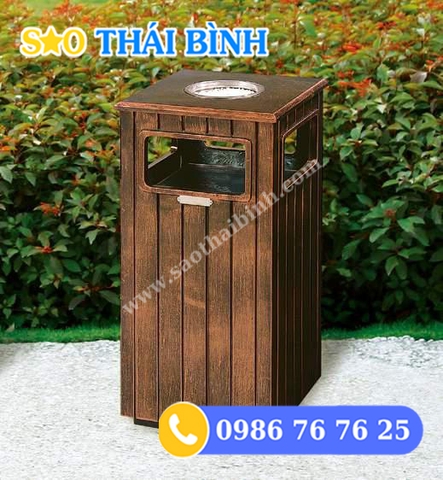 Thùng rác gỗ ngoài trời