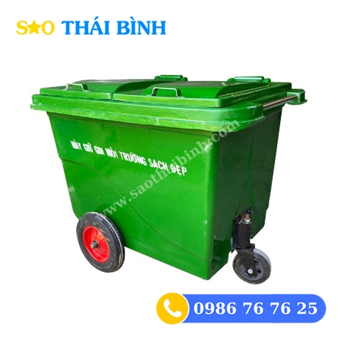 Thùng rác composite 660L có bánh xe