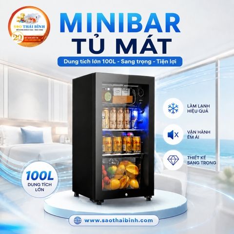Tủ mát SAST 100L cửa kính chính hãng