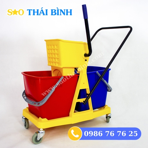 XE ĐẨY LAU SÀN NHÀ 2 NGĂN GIÁ RẺ