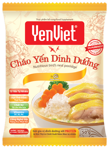 Cháo Yến Dinh Dưỡng YenViet Vị Gà [Thùng 30 Gói x 50gr]