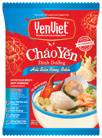 Cháo Yến Dinh Dưỡng Hải Sản Rong Biển [Thùng 30 Gói x 50gr]