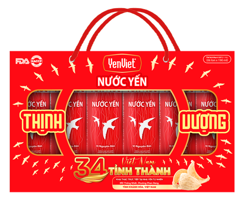 Nước Yến YenViet Vị Nguyên Bản [Hộp Quà Tặng 06 lon x 190ml]