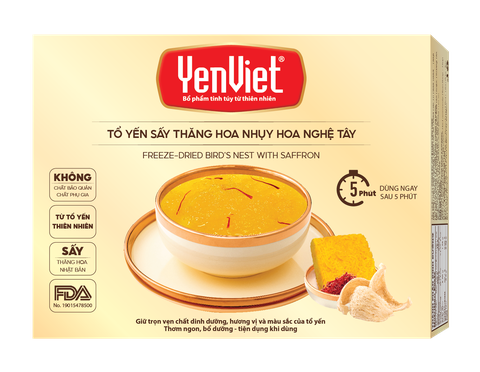Tổ Yến Sấy Thăng Hoa - Nhuỵ Hoa Nghệ Tây [Hộp 1 Viên]