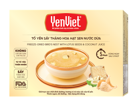 Tổ Yến Sấy Thăng Hoa Hạt Sen Nước Dừa