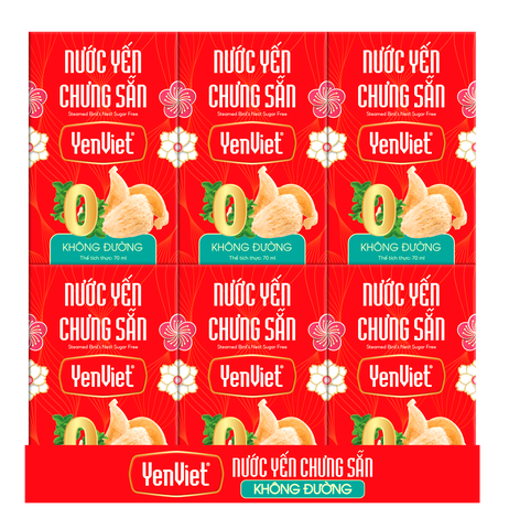 Nước Yến Chưng Sẵn Không Đường [Khay 06 lọ - 70ml]