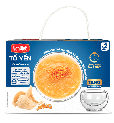 Tổ Yến Sấy Thăng Hoa- Đông Trùng Hạ Thảo & Đường Palatinose [Hộp 2 Viên]