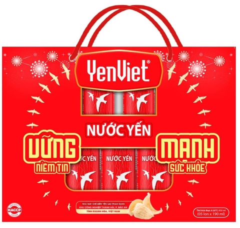 Nước Yến YenViet Vị Nguyên Bản [Hộp Quà Tặng 05 lon x 190ml]