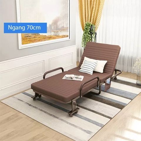 Giường gấp nệm bánh xe 70cm