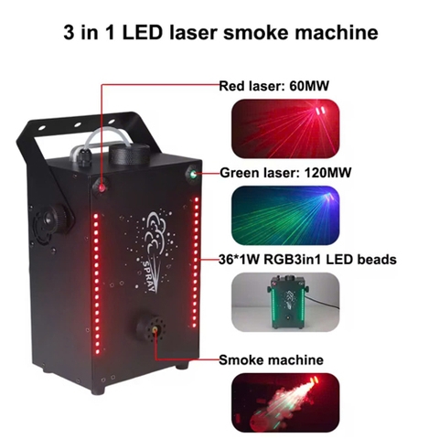 Máy phun sương LED Igreslite 900W RGB 3 trong 1 DMX điều khiển từ xa LCC-MK93IN1