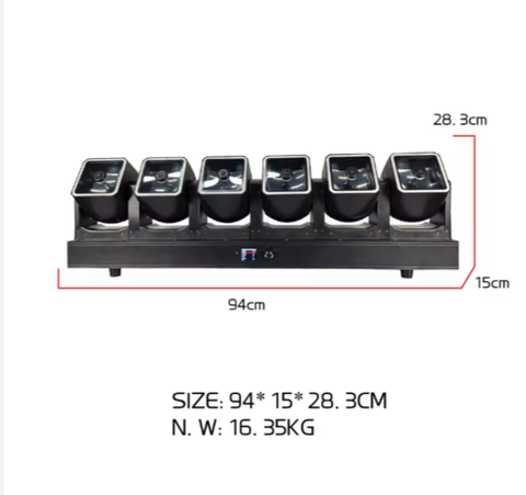 Đèn thanh di động lcc lighting LED RGBW 6*80W cho sân khấu, club, tiệc DJ, sự kiện, hiệu ứng chùm tia 6 đầu với vòng RGB