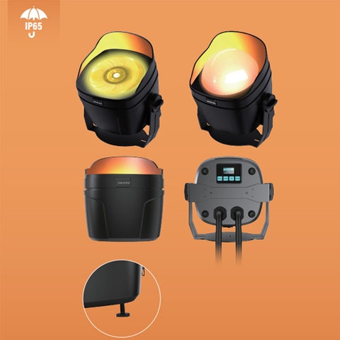 Đèn LED RGBW TW 60W COB chạy bằng pin W-DMX IP65 LCC-P022