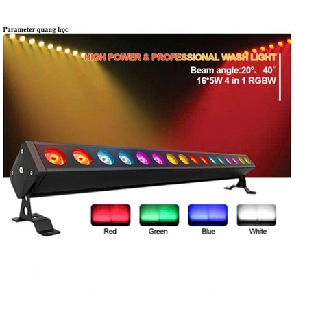 Đèn hắt rửa tường chông nước Dmx 16x5w rgbw 4in1 LCC-128
