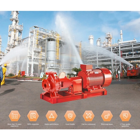 Máy bơm chữa cháy trục trần hút điện nằm ngang dòng PSMF