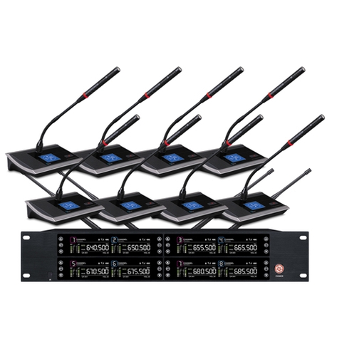 LCCVN TS-9028D Micro cổ ngỗng không dây chuyên nghiệp 1 đến 8 dành cho bài phát biểu hội nghị