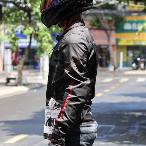 Áo Giáp Komine JK-146 Đen Đỏ Chính Hãng FREESHIP