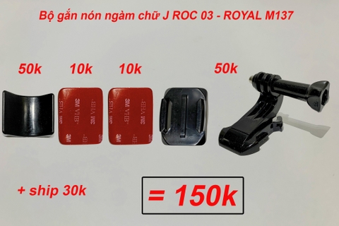 Bộ Ngàm Gắn Camera Hành Trình Cho Nón ROC 03 - ROYAL M137 FREESHIP