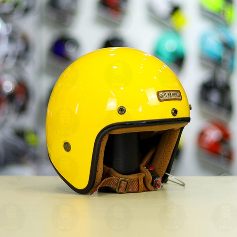 Mũ 3/4 Bulldog Perro 4U Vàng Bóng FREESHIP