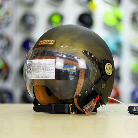 Mũ 3/4 Bulldog POM Vàng Xước Nhám FREESHIP