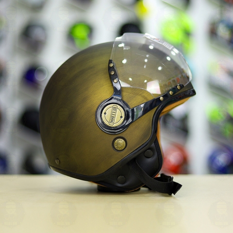 Mũ 3/4 Bulldog POM Vàng Xước Nhám FREESHIP