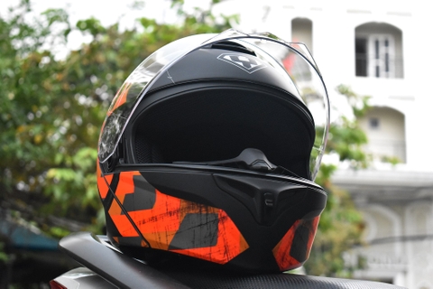 Mũ Lật Hàm Yohe 938 T2 Đen Đỏ Xám Nhám