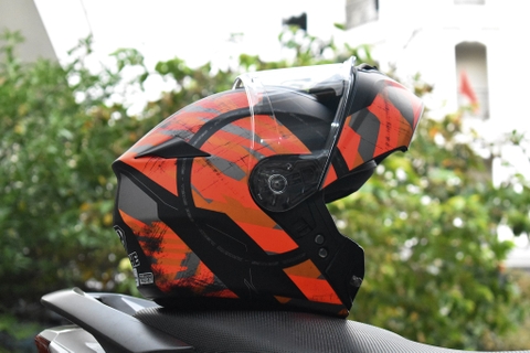 Mũ Lật Hàm Yohe 938 T2 Đen Đỏ Xám Nhám