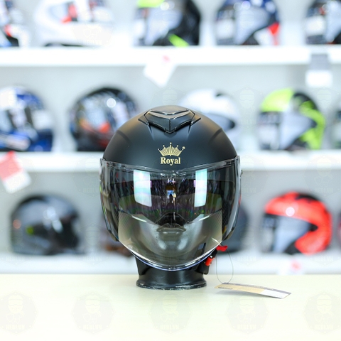 Mũ 3/4 Royal M789 Đen nhám 2 Kính Nhỏ Gọn Nhẹ FREESHIP