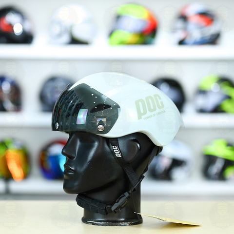 Nón POC P01 FREESHIP - Trắng POC Xám Bóng