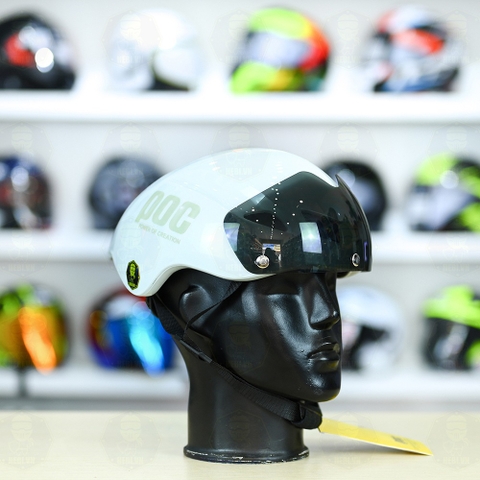 Nón POC P01 FREESHIP - Trắng POC Xám Bóng