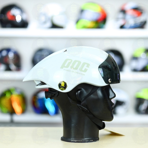 Nón POC P01 FREESHIP - Trắng POC Xám Bóng