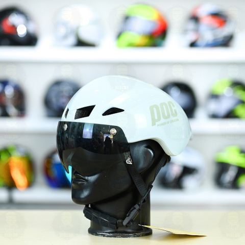 Nón POC P01 FREESHIP - Trắng POC Xám Bóng