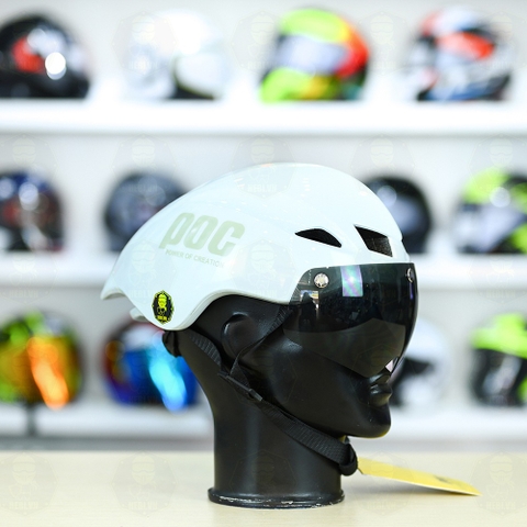 Nón POC P01 FREESHIP - Trắng POC Xám Bóng