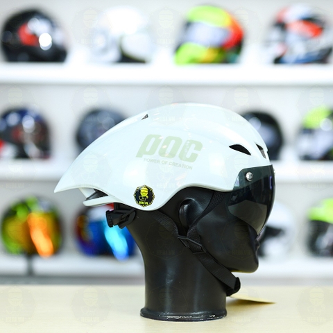 Nón POC P01 FREESHIP - Trắng POC Xám Bóng