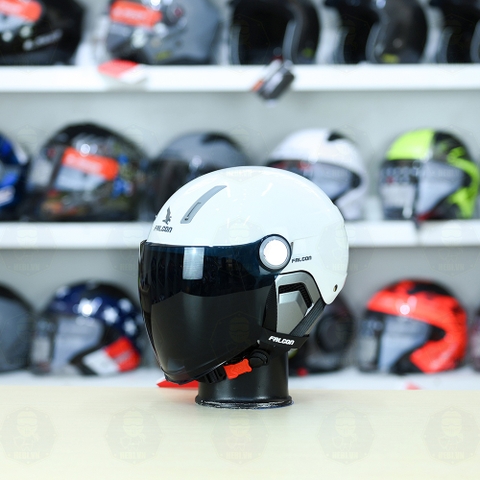 Nón 1/2 Falcon F17 Trắng Bóng FREESHIP