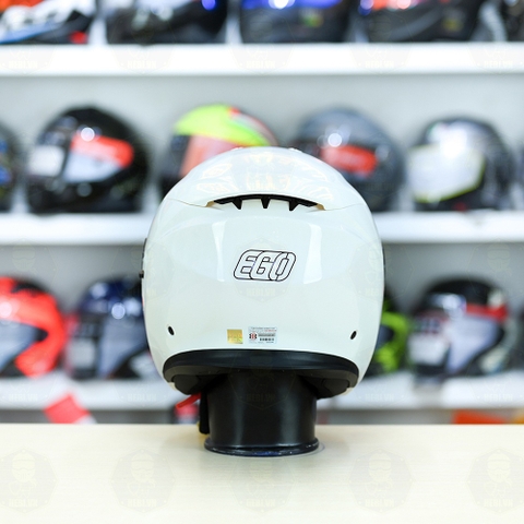 Mũ 3/4 2 Kính EGO E42 Trắng Bóng FREESHIP