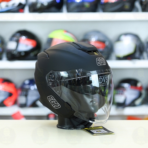 Mũ 3/4 2 Kính EGO E42 Đen Nhám FREESHIP