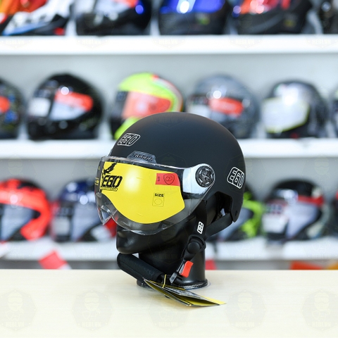 Mũ 1/2 EGO E21 Đen Nhám Nhẹ Gọn FREESHIP